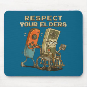Tapis De Souris Votre drôle de respect des aînés Rétro Gaming Joue