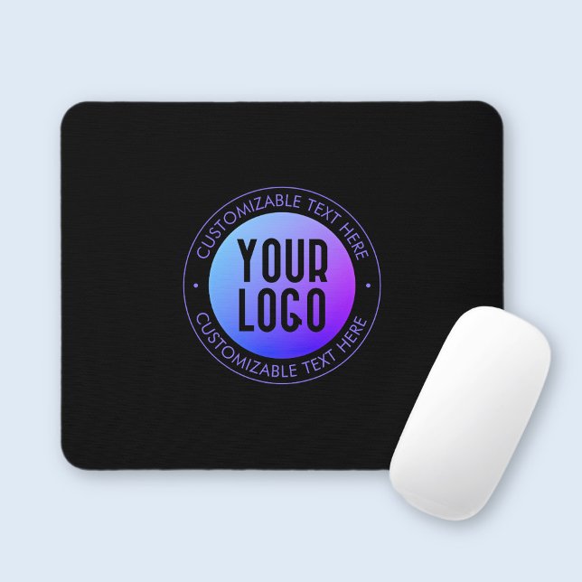 Tapis De Souris Votre logo & moderne bleu & violet Ombre dégradant (Créateur téléchargé)