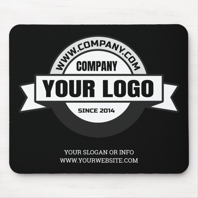Tapis De Souris Votre logo noir pavé souris arrière - plan (Devant)