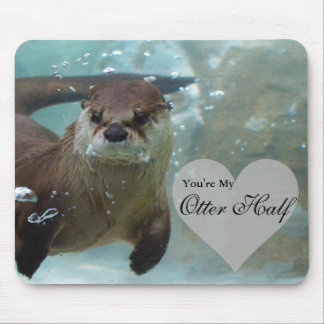 Tapis De Souris Votre ma natation de loutre de rivière de brun de