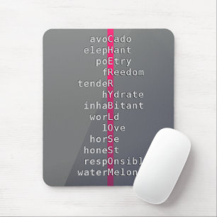 Tapis De Souris Votre nom ou message avec des mots croisés ? Gris