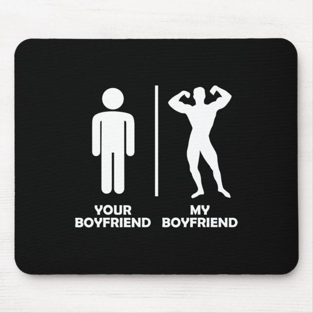 Tapis De Souris Votre Petit Ami Vs Mon Amusant Bodybuilding Gym De (Devant)