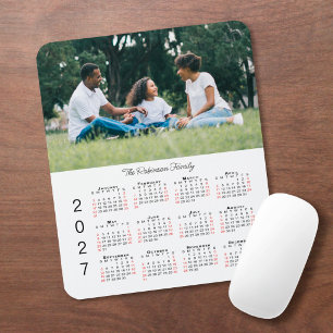 Tapis De Souris Votre photo et nom Calendrier 2027