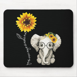 Tapis De Souris Vous Êtes Mon Sunshine Hippie Sunflower Elephant C