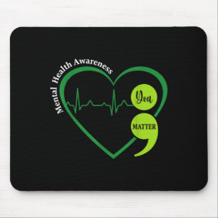 Tapis De Souris Vous Green Heart Point-virgule Sensibilisation à l