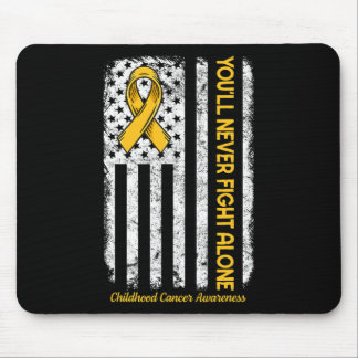 Tapis De Souris Vous ne combattrez jamais seul drapeau Cancer de l