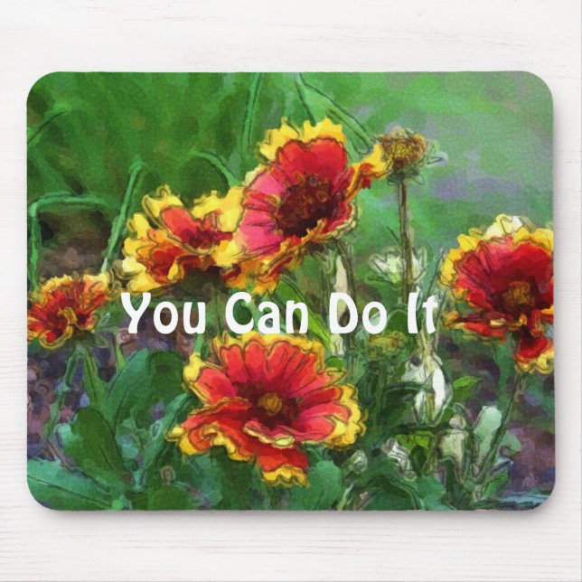 Tapis De Souris Vous Pouvez Le Faire Daisis Inspirationnel (Devant)