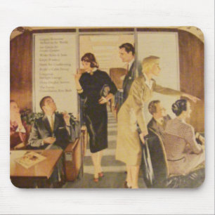 Tapis De Souris "Voyage classique de ligne aérienne "