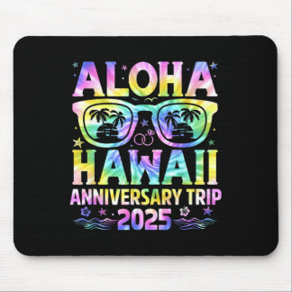 Tapis De Souris Voyage d'anniversaire Aloha Hawaii 2025 Couple Cor
