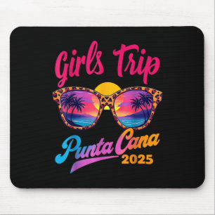 Tapis De Souris Voyage des filles Punta Cana 2025 Vacatio été corr