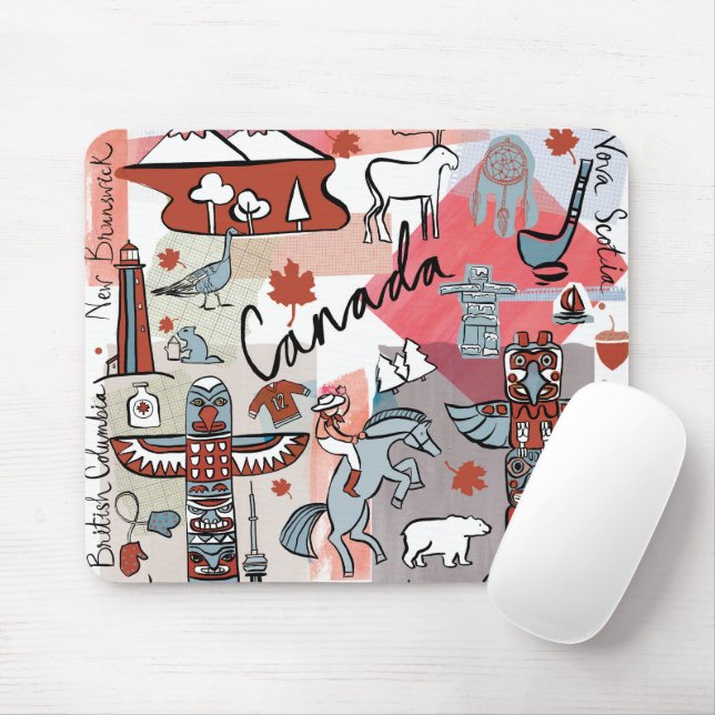 Tapis De Souris Voyage mondial - Canada (Avec souris)