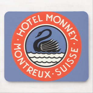 Tapis De Souris Voyage Vintage, Hôtel Monney Suisse Swan Bird