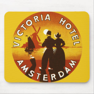 Tapis De Souris Voyage Vintage, Hôtel Victoria, Amsterdam, Holland