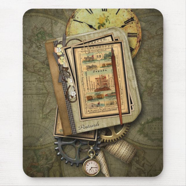 Tapis De Souris Voyage vintage Steampunk (Devant)