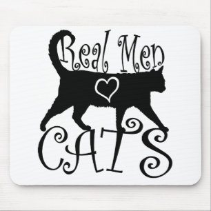 Tapis De Souris Vrais chats d'amour d'hommes dans la conception