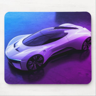 Tapis De Souris Vroom, voiture de sport futuriste sur un ordinateu