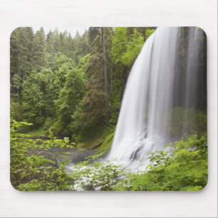 Tapis De Souris Vue brouillée de cascade et de forêt en Orégon