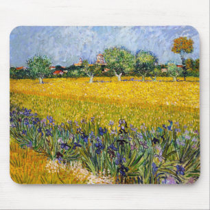 Tapis De Souris Vue d'Arles avec la peinture d'Irises Vincent van 