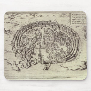 Tapis De Souris Vue de Rhodes, du 'théâtre des villes principale