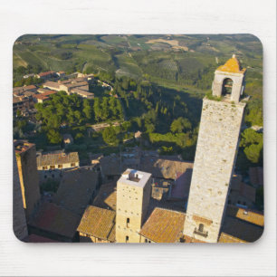 Tapis De Souris Vue depuis la tour, San Gimignano, Sienne, Toscane