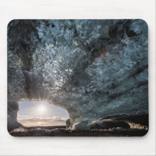 Tapis De Souris Vue d'une grotte de glace, Islande