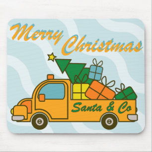 Tapis De Souris Vue latérale du camion père Noël Joyeux Noël