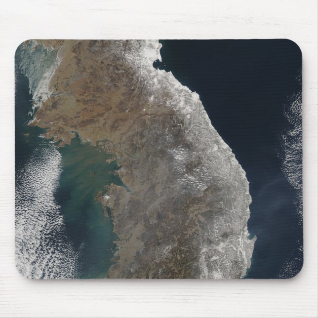 Tapis De Souris Vue satellite de la chute de neige (Devant)
