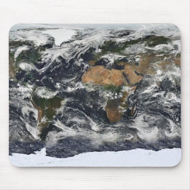 Tapis De Souris Vue satellite détaillée de la Terre (Devant)