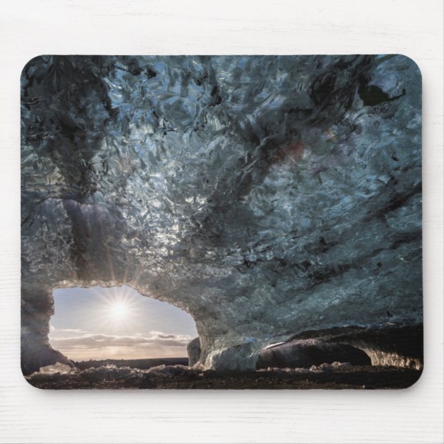 Tapis De Souris Vue sur une grotte de glace, Islande (Devant)