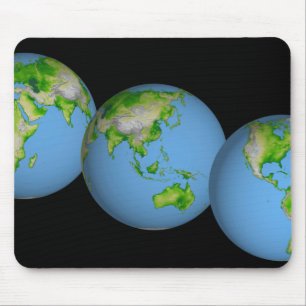 Tapis De Souris Vue topographique du monde