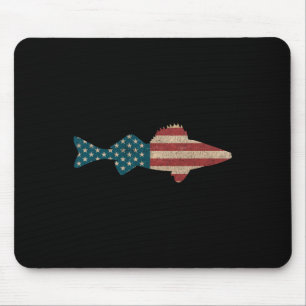 Tapis De Souris Walleye Fishing Drapeau américain Sauger Angling