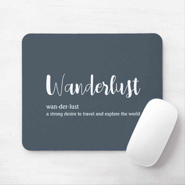 Tapis De Souris Wanderlust définition blanc gris bleu couleur (Avec souris)