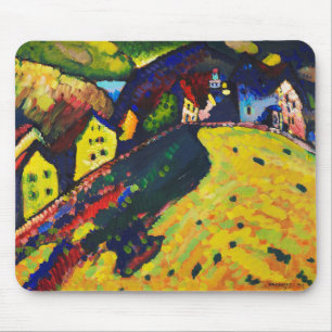 Tapis De Souris Wassily Kandinsky. Maisons à Murnau. Expressionnis