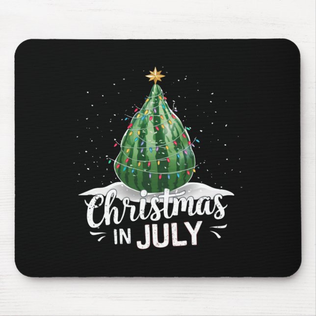 Tapis De Souris Watermelon Christmas Tree Christmas In July Summer (Devant)
