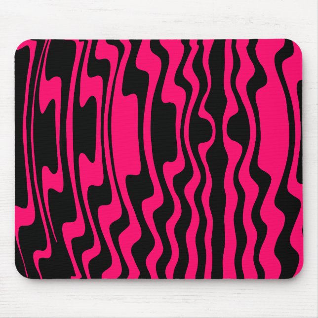 Tapis De Souris Wavey Stripey - Noir et Crimson (Devant)