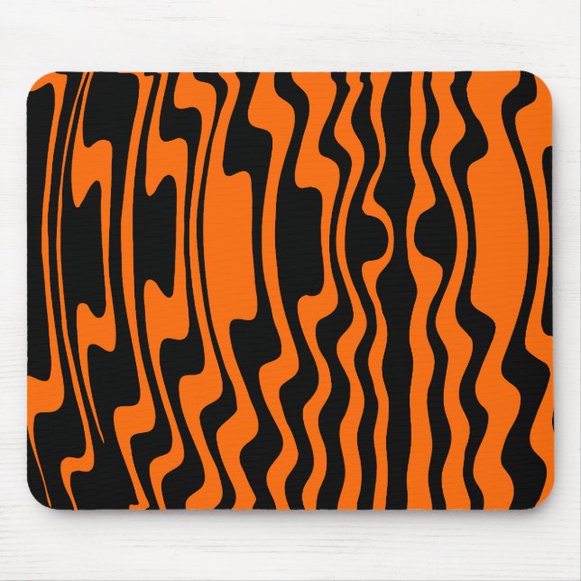 Tapis De Souris Wavey Stripey - Noir et orange (Devant)