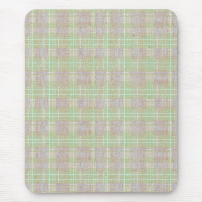 Tapis De Souris Weathered Neutral Sage Plaid (Devant)