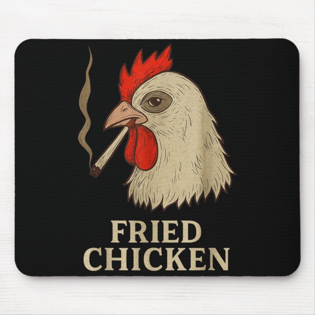 Tapis De Souris Weed Meme Funny Fried Chicken Smoking  (Devant)