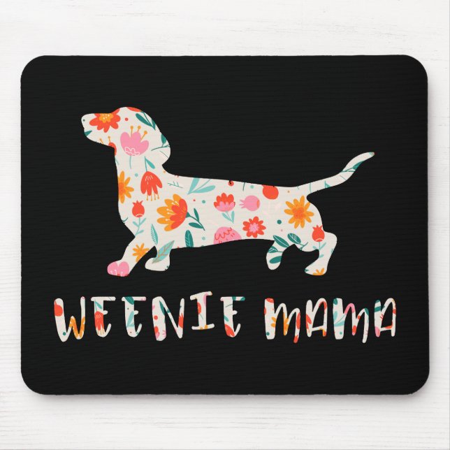 Tapis De Souris Weenie Mama Dachshund floral (Devant)