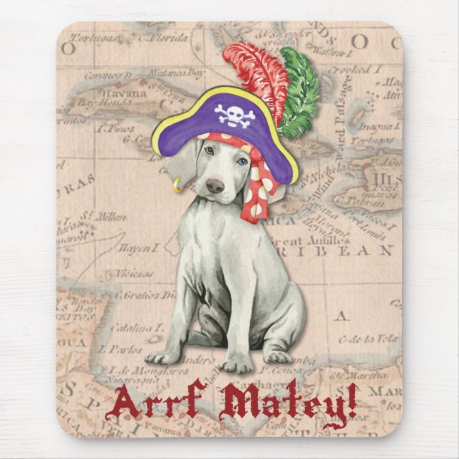 Tapis De Souris Weimaraner Pirate (Devant)