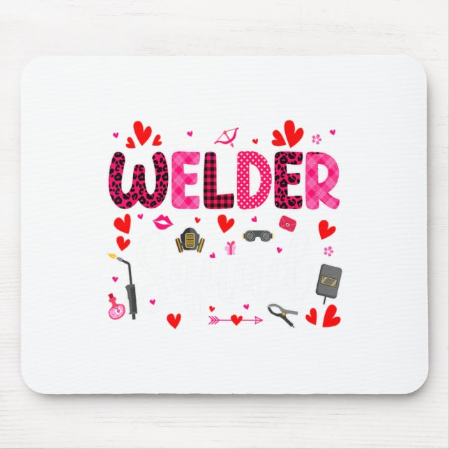 Tapis De Souris Welder Squad Cute Tools Hearts Costume Valentines  (Devant)