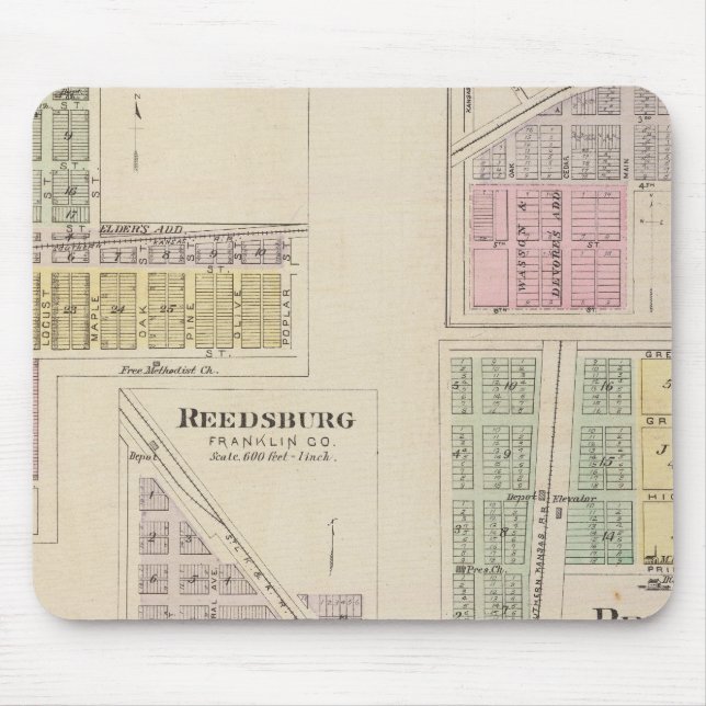 Tapis De Souris Wellsville, Emmerson, Reedsburg, Princeton, Kansas (Devant)
