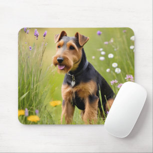 Tapis De Souris Welsh Terrier Dans Fleur sauvage Meadow
