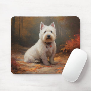 Tapis De Souris West Highland White Terrier à l'automne Leaves aut