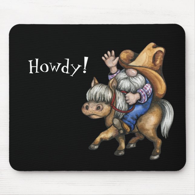 Tapis De Souris Western Cowboy Gnome Mousepad (Devant)