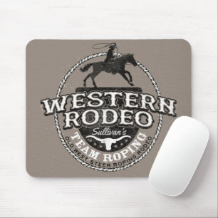 Tapis De Souris Western Rodeo AJOUTER NOM Old West Steer Roping Ro