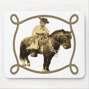 Tapis De Souris Western Vintage Cowboy Sur Cheval