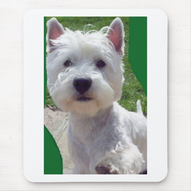 Tapis De Souris Westie "bonjour" patte vers le haut d'anniversaire (Devant)