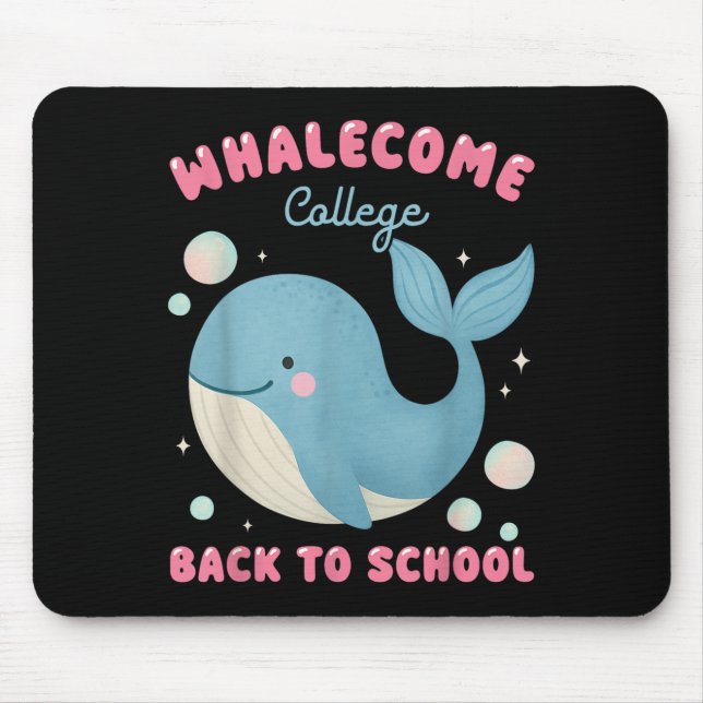Tapis De Souris Whalecome Drôle Retour À L'École College Ocean Tea (Devant)