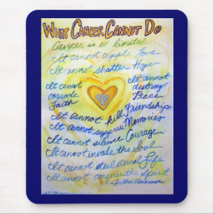 Tapis De Souris What Cancer Cannot Do Blue & Gold Text Mousepad